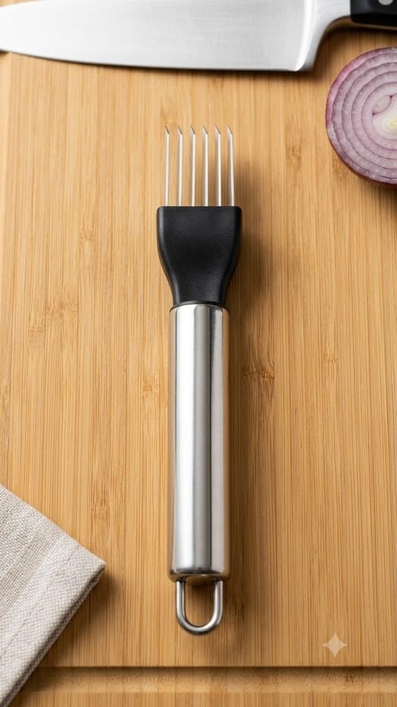 Sakar Stainless Steel Green Onion Knife, Scallion Cutter & Vegetable Slicer, Sharp Chopped Onion Garlic Shred Knife, Multi-Blade Kitchen Cutting Tool for Vegetables, Home Kitchen 1 Pack-image-42