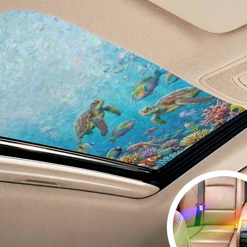 Vinilo decorativo para ventana con diseño tortuga marina azul 17.7 x 39.3 in miniatura 7