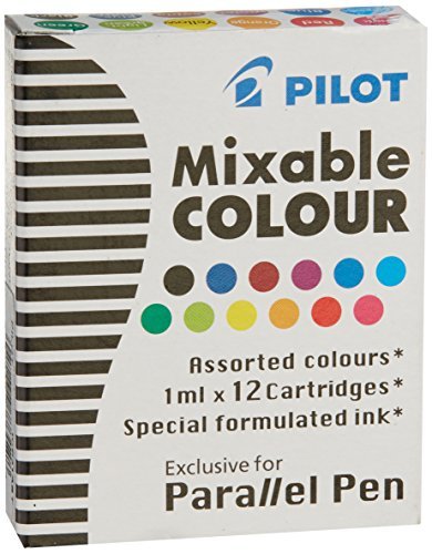 Set of 2 Pilot Parallel Pen Ink Refills for Calligraphy Pens, Assorted Colors