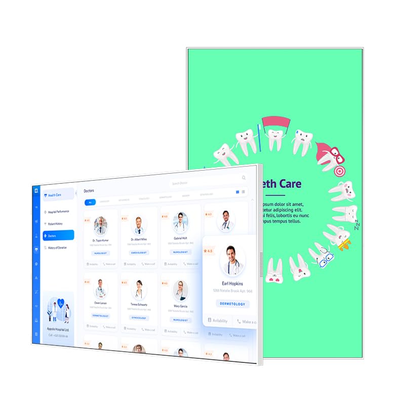 21.5'' Digital Signage for Healthcare High Brightness Medical Digital Signage Display, Ultra-Slim Screen for Hospitals & Clinics, Wall-Mounted, 24/7 Operation – Patient Queue Management, Doctor Schedules, Health Education