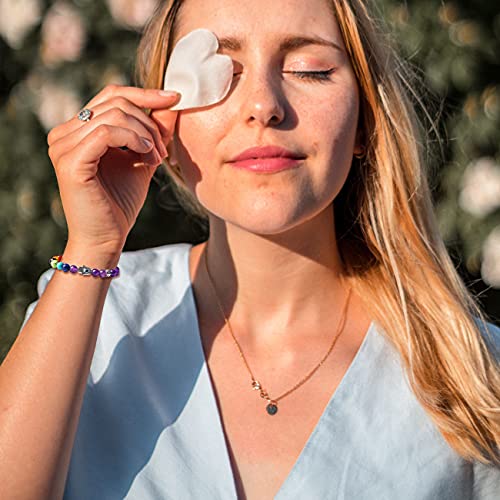 BOMAIL 2-9pcs Evil Eye Bracelet Set Hamsa 7 Chakra Gemstone Lava Stone Bracelets Blue Evil Eye Hamsa Charm Bead Bracelets for Men Women Hand of Fatima Bracelet4