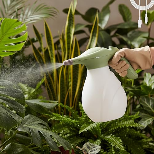 Image of Kraft Seeds 2L Electric Garden Sprayer for Plants - USB C Rechargeable Spray Bottle, 3.7V 3W Lithium Battery, 1.8-2.0 Bar Pressure, Dual Nozzle Mist & Jet Water Spray Pump for Gardening, Car & Home