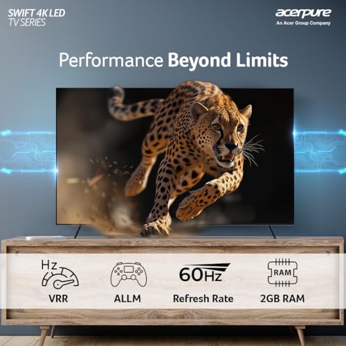 Image of Acerpure 165 cm (65 inch) Swift Series UHD LED Smart Google TV, 240 Volts, AP65UG51ASFTD Model (Black)