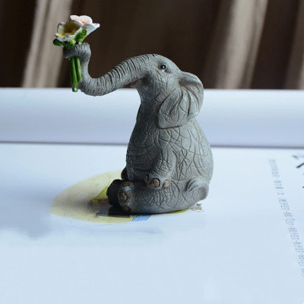Garden Mile Nieuwigheid Olifant Tuin Ornamenten Outdoor Dieren Standbeeld Met Gras, Vrijstaand Dierenbeeldje Tuinbeeld En Sculptuur Voor Buiten