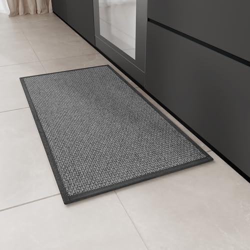 Hargiis Kitchen Rug, Rubber Non Slip Kitchen Rugs Washable, Absorbent Runner Mat for Floor, Machine Washable Standing Mats for in Front of Sink, Door, Laundry, Entryway, Entrance (Black, 30