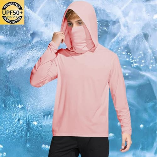 Sun Protection Shirts for Boys UPF 50+ Long Sleeve Rash Guard Fishing Hoodies with Mask Summer Cooling Hooded Blouses2