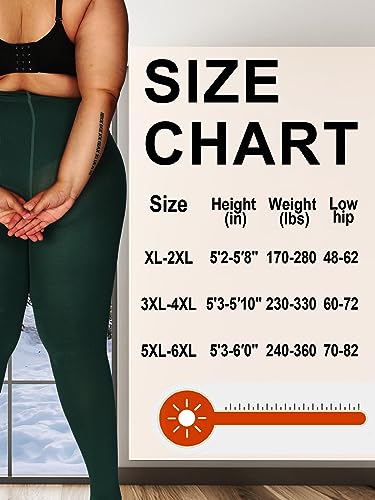 Image of HONENNA Queen Plus Size Fleece Lined Tights, 11+ Colors Thermal Warm Winter Tights for Women, Medias Termicas Mujer Invierno