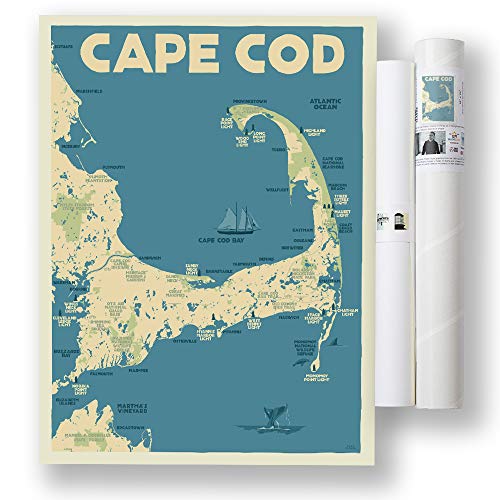 Cape Cod Map Print (18x24 Giclee Poster, Wall Decor Art) Handmade Products
