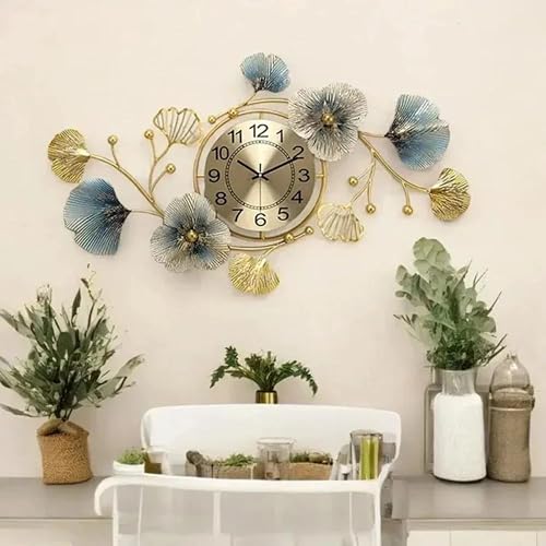 Image of Luxury Metal Wall Clock for Living Room | Designer Decorative Wall Clock with Silent Sweep Movement | Large Modern Wall Clock for Home Decor (kek-01)