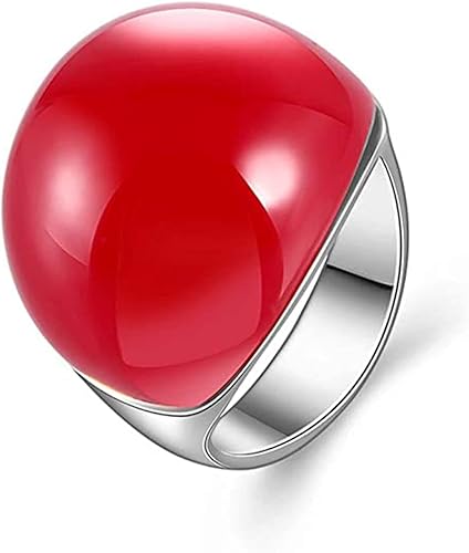 Anillo de joyería de piedra semipreciosa roja grande para niñas anillos ópalo anillos accesorios anillo