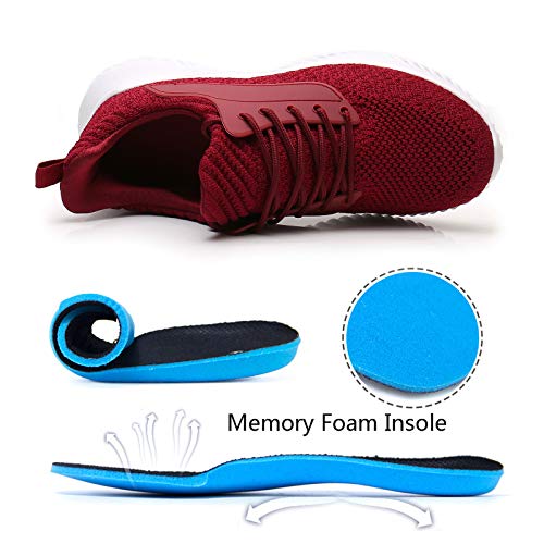 Image of Akk Womens Walking Shoes - Slip On Tennis Running Shoes Memory Foam Lightweight Work Sneakers for Indoor Outdoor Gym