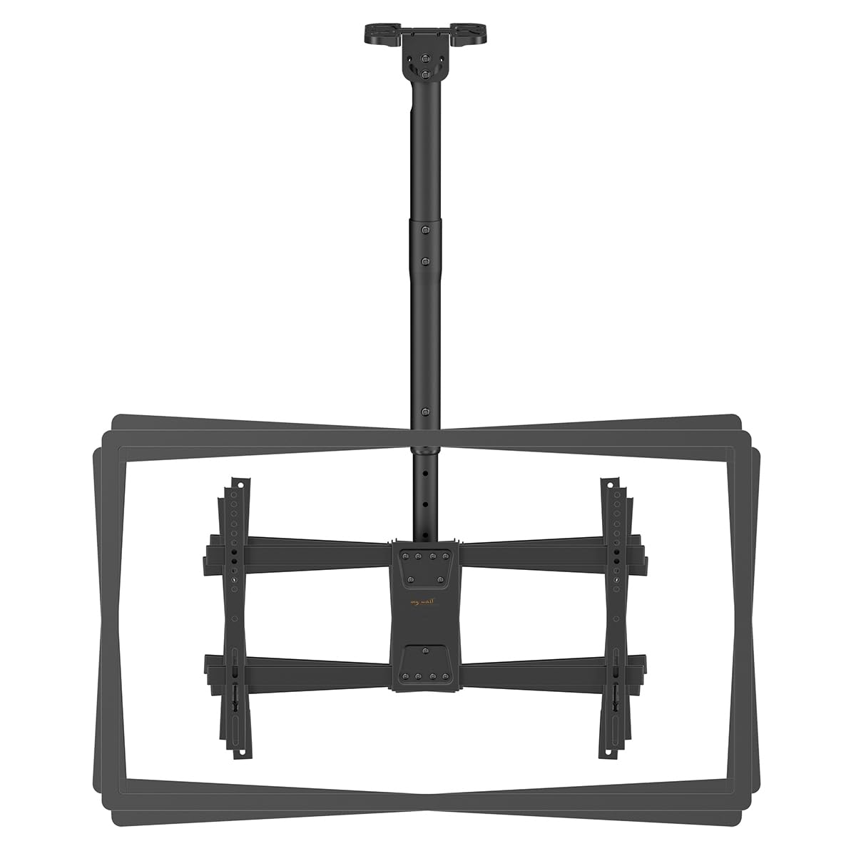 My Wall Supporto mobile per TV da soffitto – HD8L, supporto da soffitto per TV da 43"-86", girevole e inclinabile, asta telescopica, max. 60 kg, supporto da soffitto per TV per soffitti piatti e