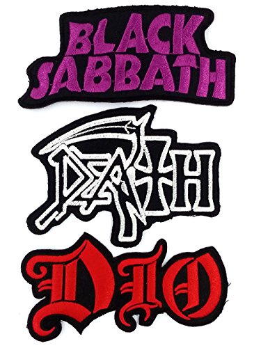 Set_ROCK011 - Black Sabbath Patch, Dio Patch and DEATH Music Songs Rock Patch, 3 Pcs Heavy Metal Patches, Applique Embroidered Patches - Rock Band Iron on Patches