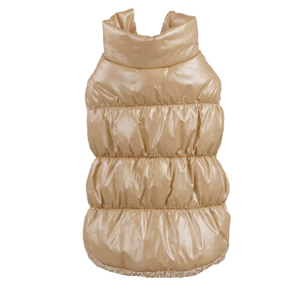 Autumn Winter Puppy Cat Warm Down Coat, Thickening Waterproof Windproof Fleece Lining Pet Dog Coat, Padded Jacket Apparel for Teddy, Yorkshire Terrier, Chihuahua Beige 3XL