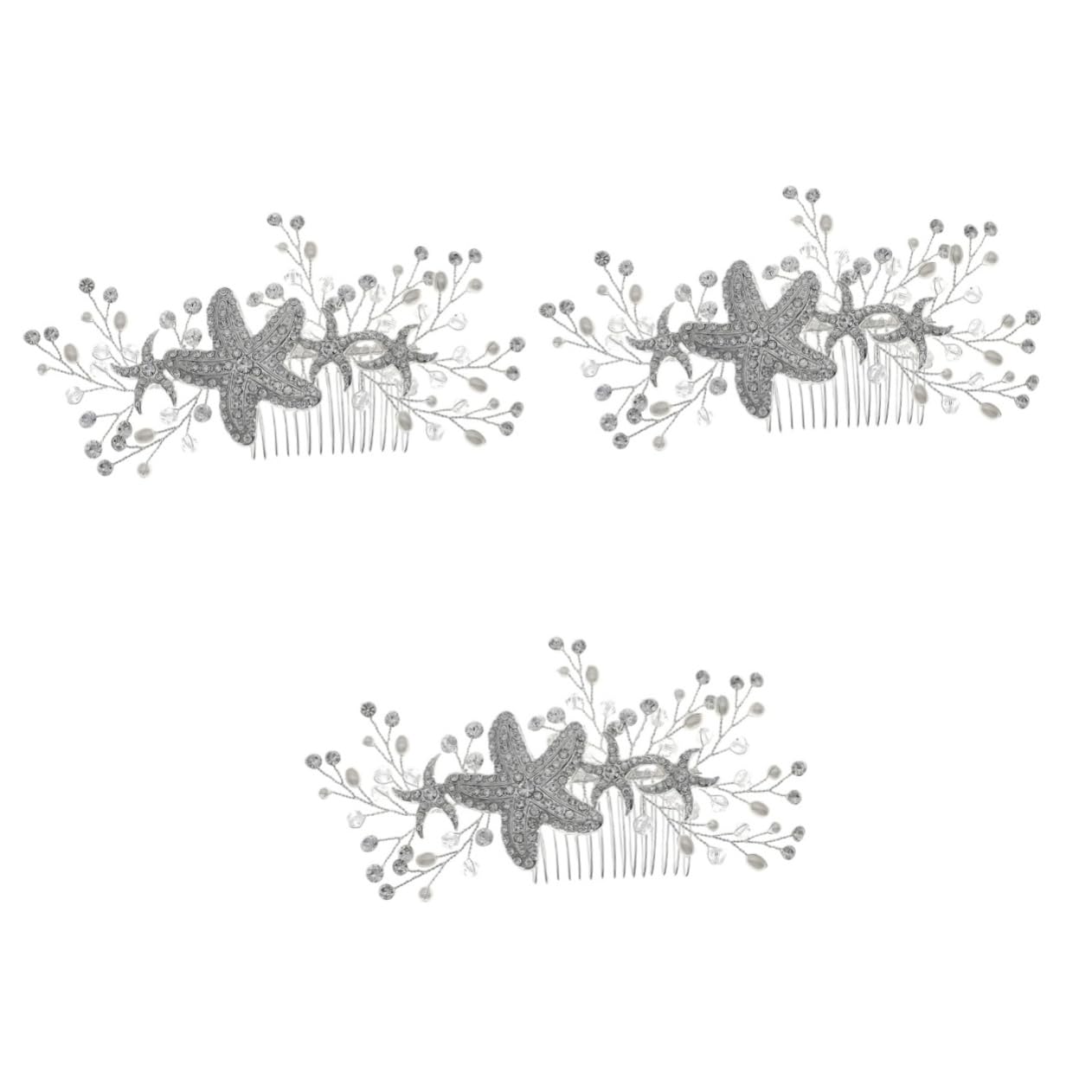 FOMIYES Lot de 3 Peignes à Cheveux Tendance en Strass pour Mariée Accessoire pour Enterrement de Vie de Jeune Fille de Jeune Fille
