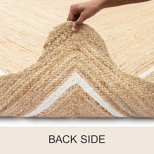 Tapete decorativo de yute natural 2'x4' estilo boho miniatura 6