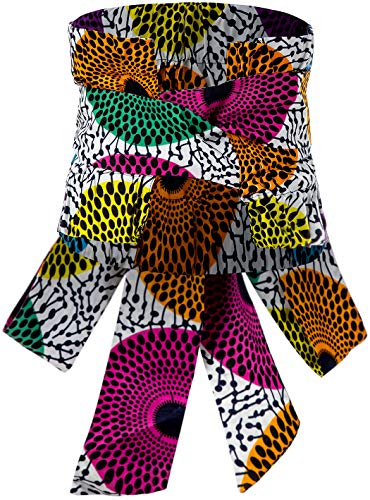 Women's African Print Tie Elastic Stretchy Vintage Wide Waist Belts for Tops Dress2