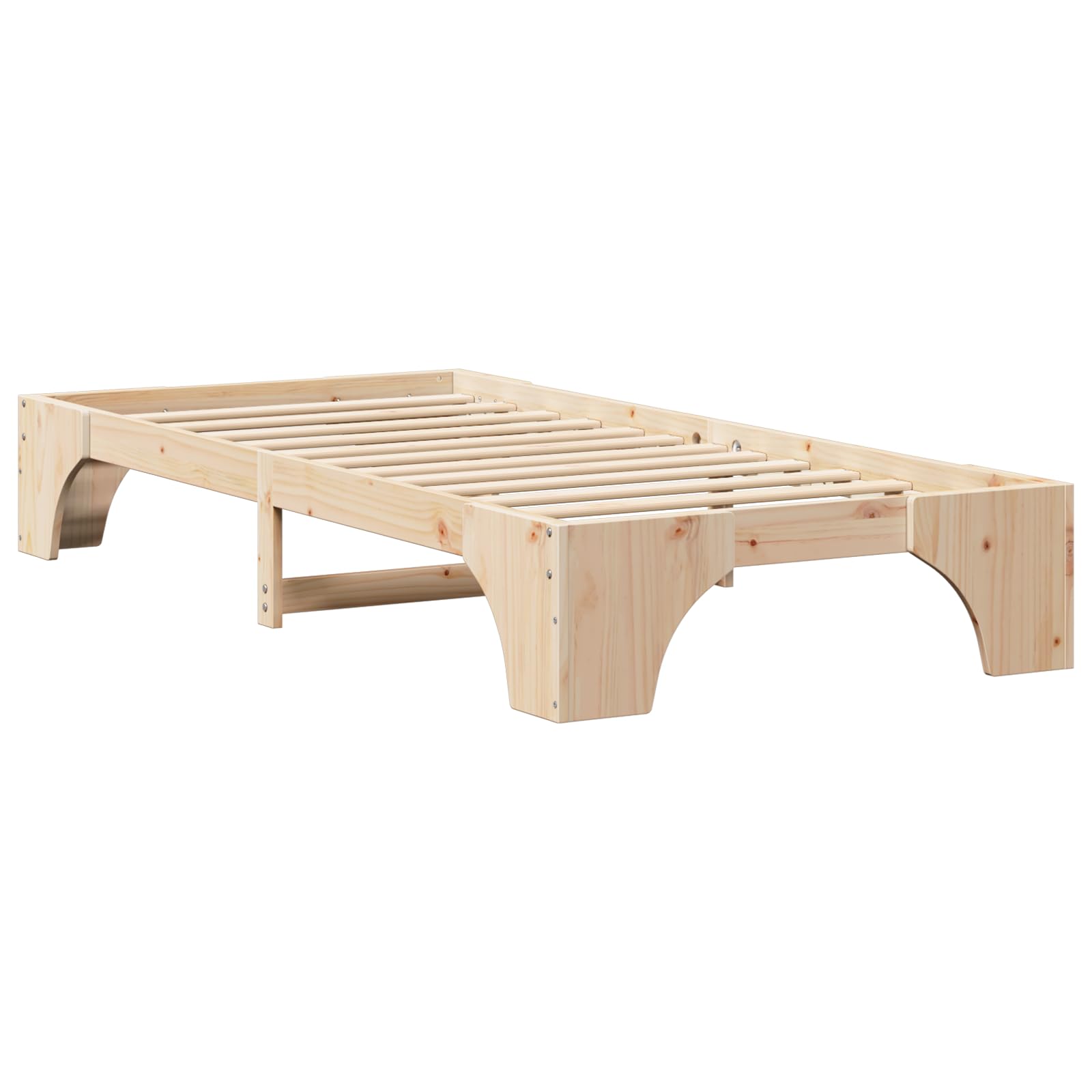 vidaXL Natural Pine Wood Bed Frame 90 x 190 cm