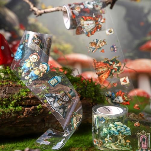 Image of 6 Rolls PET Tape Stickers for Journaling,Alice Fairy Washi Tape Stickers for Scrapbooking Supplies,Junk Journal,Phone Case,Photo Frame,Calendar,Cups(Spring)