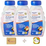 Create and Bundle Tabletas masticables de fruta Equate Ultra Strength Antiácido, sin receta, 1000 mg, 72 unidades (paquete...