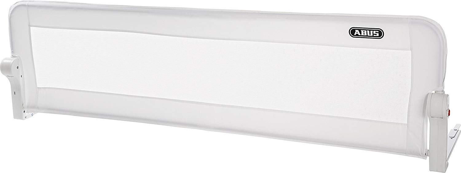 ABUS Barandilla de Cama Eric - Barrera Anticaídas Plegable de 150 cm, Azul | Guardacama de seguridad XXL para cuna y cama de matrimonio. Montaje rápido, ideal para viaje y fácil acceso abatible.