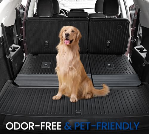 Image of Cargo Mat with Backrest Mats and Sub-Trunk Mat for 2022-2025 2026 Nissan Pathfinder 7 /8 Seats Accessories, All-Weather Cargo Liner Car Mat(for Nissan Pathfinder | 2022-2026)
