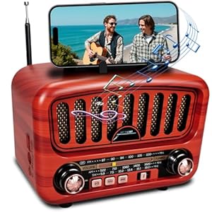 Blimyswe Retro Radio mit Bluetooth und Handyhalterung
