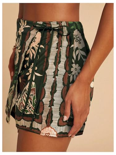 Image of SweatyRocks Women's Boho Mini Skirts Floral Shorts Tie Side Wrap Skorts