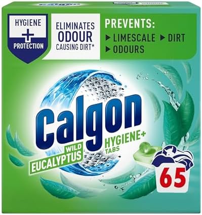 Calgon Hygiene Plus Washing Machine Water Softener, 65 Tablets