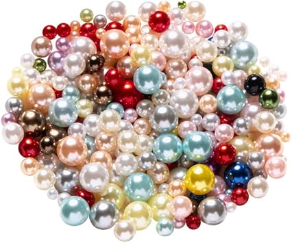 100 g 3-8 mm Colorful Faux Pearl Beads Round No Hole Pearls for Crafts Face Nail Art Pearls Scrapbooking Embellishment Beads Vase Filler Pearls Beads Table Scatter Decoration Beads