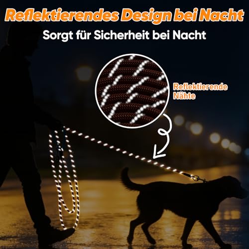 Aystkniet Schleppleine für Hunde, 5M 10M 15M 20M 30M Lange schleppleine mit 2 Wirbelhaken, Trainingsleine für Kleine Mittlere und Große Hunde, Starke Hundeleine Laufleine für Große Hunde bis 150kg