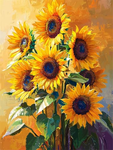 Loisirs Créatifs Adultes Peinture Numéro Tournesol pour Apaiser le Stress