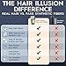 Hair Illusion Black Real Hair Fibers for Thinning Hair - 100% Natural Texture, Non Synthetic Hair Fibers - Bald Spot Cover Up for Women & Men - 18 Gram
