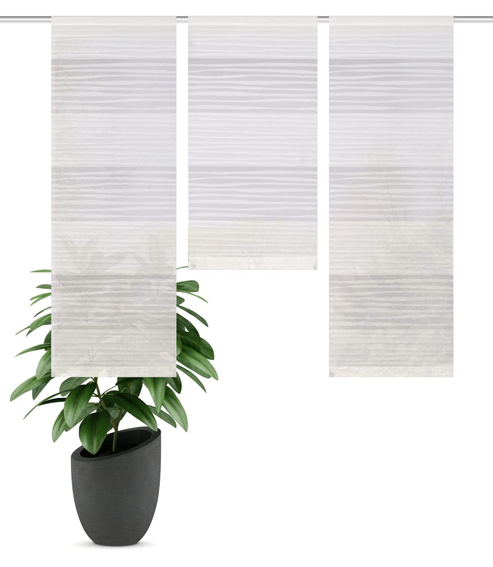 Gabi - Set di piccole finestre in tessuto semitrasparente, colore: bianco, dimensioni: 80 x 30 cm
