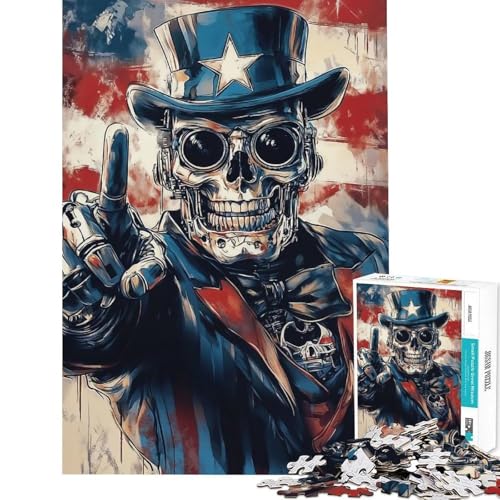 Imagen de Rompecabezas de 1000 Piezas para Adultos con diseño de Calavera del Tío Sam Ayuda a ejercitar el Cerebro Decoración para el hogar Juguete Educativo para Mayores de 14 años