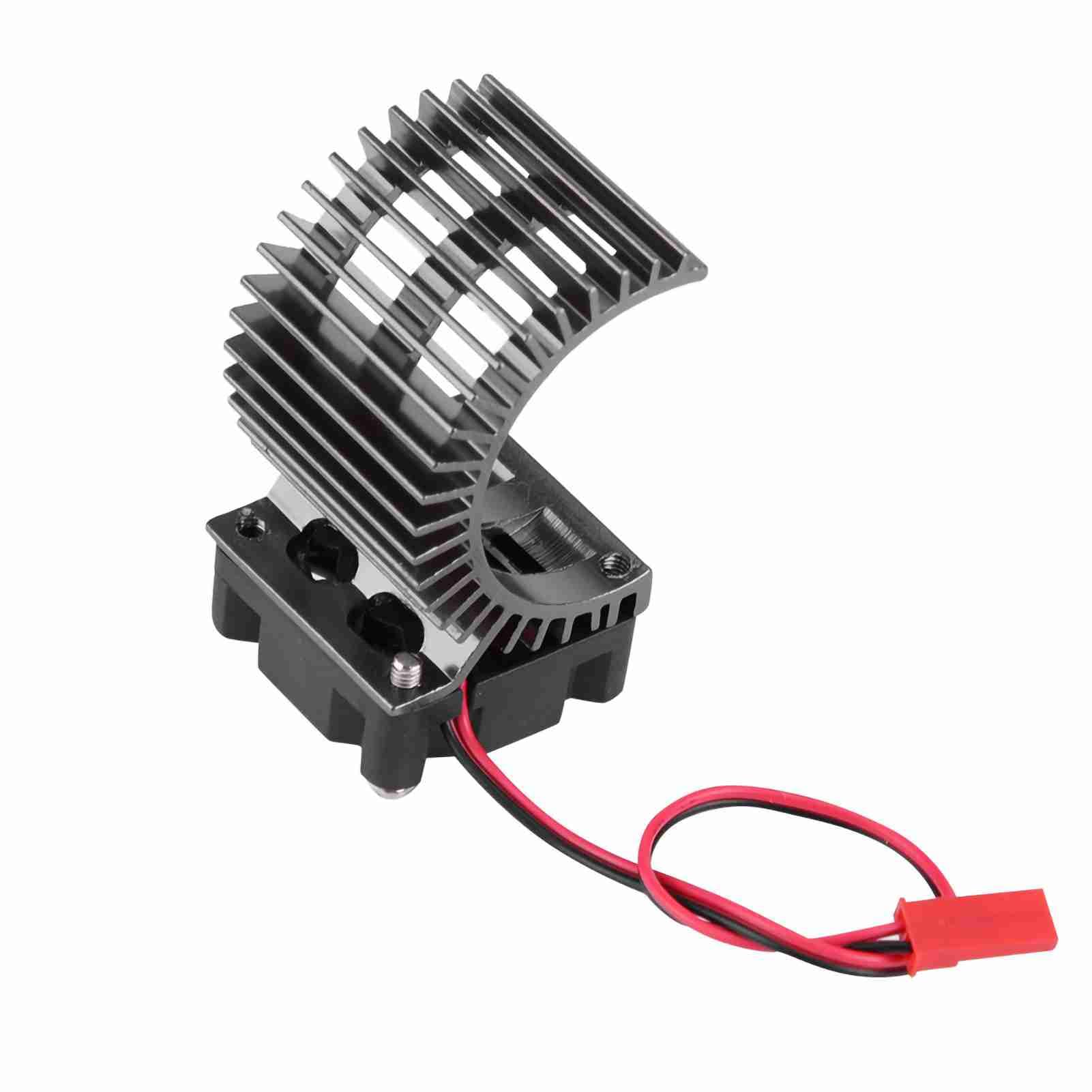 RC Car Motor Heat Sink With Cooling Fan, High Strength Heat Sink With Cooling Fan for 1/10 Scale Electric RC Car 540/550 Motor (Black)