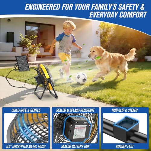ZMLBTF 10 Inch Solar Powered Outdoor Fan with 10W Detachable Solar Panel - image 6