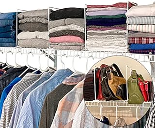 Evelots Closet Wire Shelf Divider-New & Improved-Separator-Easy Clip-Steel-Set/8