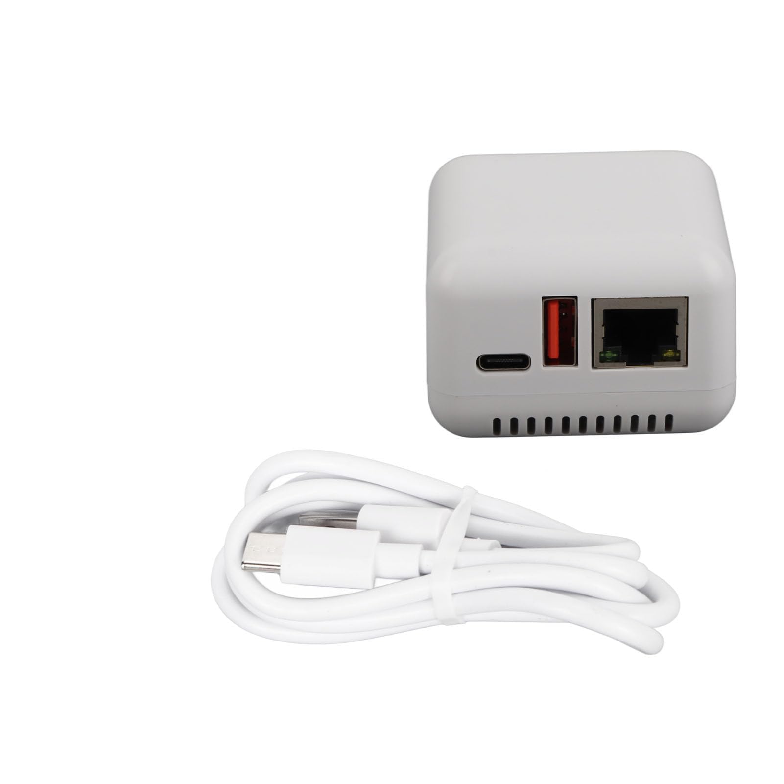 Dpofirs USB 2.0-Netzwerk-Druckserver, LAN-Druckfreigabeserver für USB-Drucker, Computer-Druckserver-Adapter für Wins XP, Android, Typ C, USB-Anschluss,