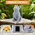 CIYSHO Dog Statue with Solar Butterfly, Cute French Bulldog Garden Statue Outdoor Decor for Outside Yard Lawn Patio Porch, Resin Garden Art Home Decorations Figurine, Dog Lovers Gifts for Women Mom