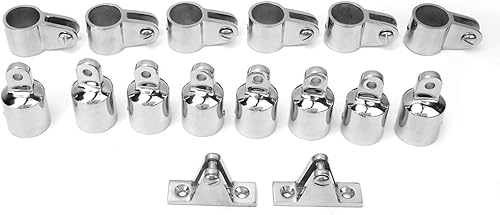 Miniatura 1 de ViaGasaFamido 16 piezas Bimini Bisagra Superior Montaje en Riel Barco 3 Arcos Bimini Tapa de Cubierta Superior de Acero Inoxidable Accesorios de