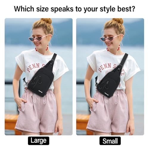 Hanke Crossbody Sling Bag for Women Men, Casual Cross Body Sling Bags, Lightweight Chest Bag for Outdoor Hiking Travel2