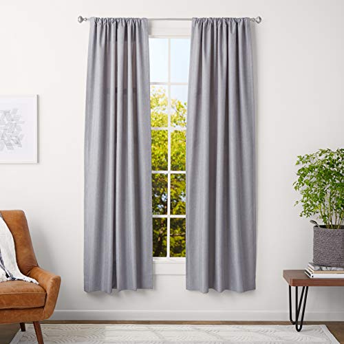 AmazonBasics - Bastone per tenda, con terminali a pomolo, da 71 a 122 cm, diametro 1,6 cm, nichel