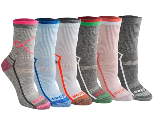 Image of Dickies Women's Dri-tech Advanced Moisture Wicking Mid-crew Socks, Available in M-l (6, 12 Pairs)