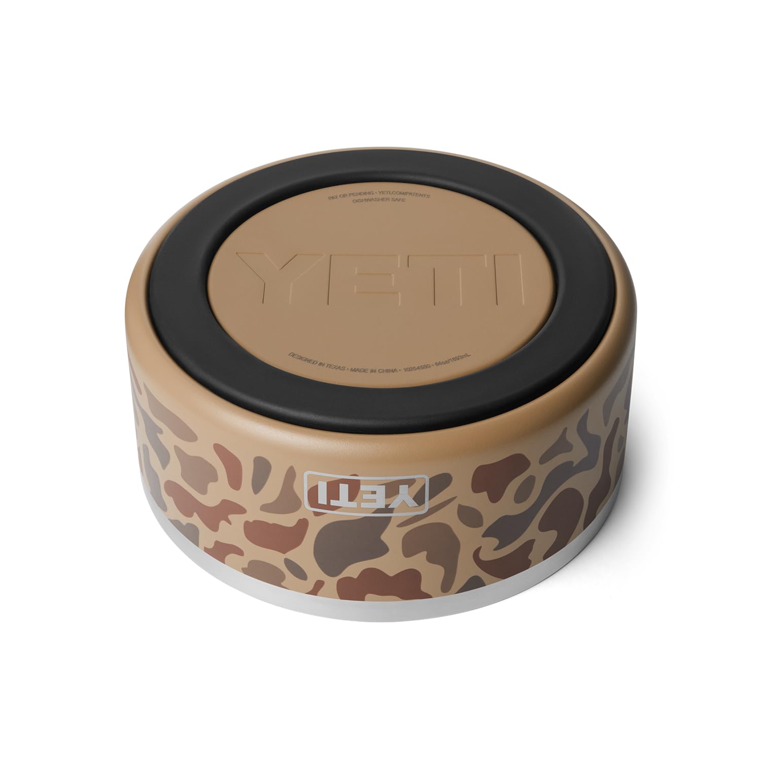 YETI Boomer 8, cuenco antideslizante de acero inoxidable para perros, capacidad para 64 onzas, camuflaje de humedales