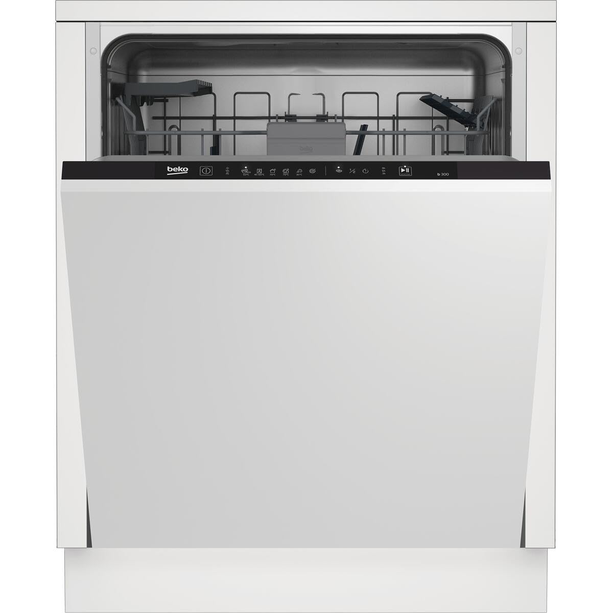 Beko BDIT16430 XL-Einbau-Geschirrspüler 60 cm vollintegriert, für 14 Maßgedecke, 3 Spülebenen, 5 Temperaturen, 6 Programme, halbe Beladung, automatische Türöffnung, MultiTab, Quick&Clean