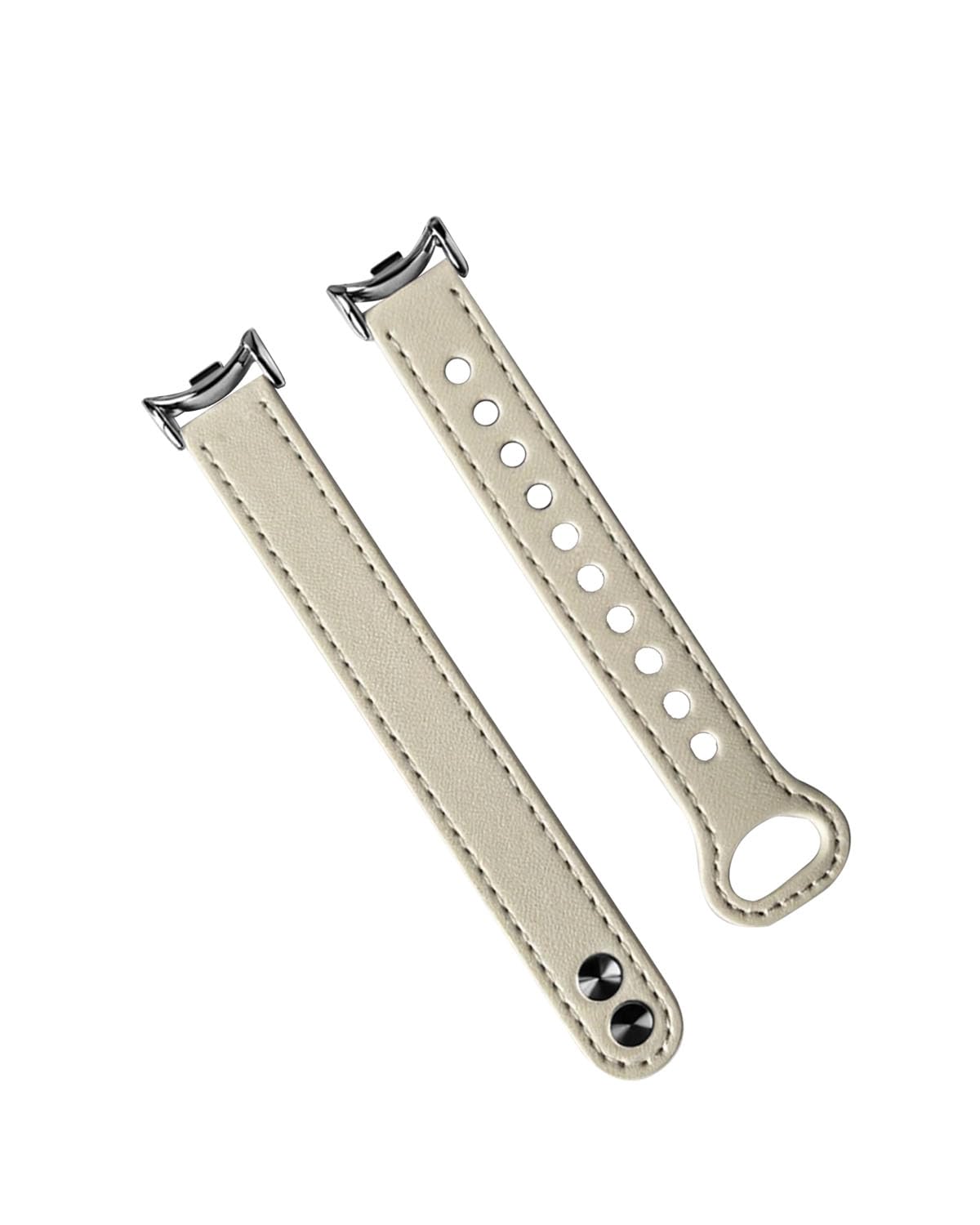 Zkius Watch Band for Xiaomi Mi Band 10/9/8, Leather Strap for Mi Fit Band 9 SmartWatch Straps Wristband Bracelet for Women Men White Mi Band 10/9/8