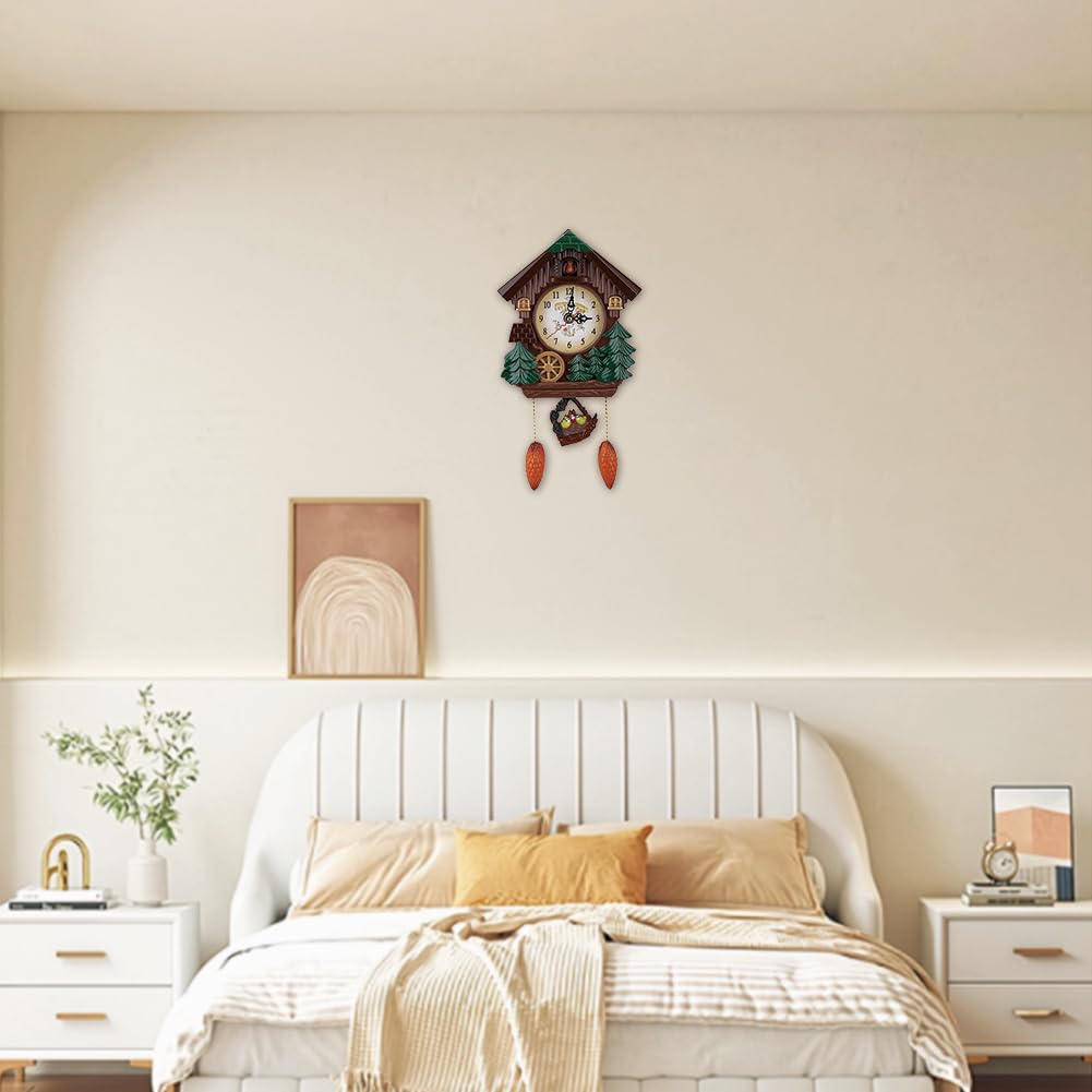 Koekoeksklok Boomhut Wandklok, Art Vintage Decoratie voor Thuis Vogel Klok met Geluiden Muur Zingen Huis Zingt Antiek Decor Huisje Decoratie voor Grootvader Huis Tuin