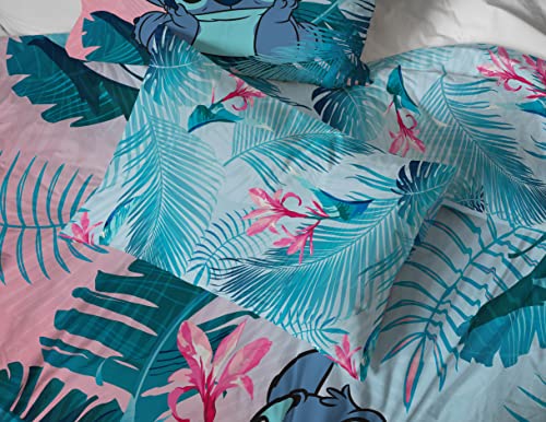 Image of Disney Lilo and Stitch Queen Comforter Set 7 Piece Kids Bedding, Pink | Bed in a Bag, Comforter Sheets Shams Pillowcases, Official Brand, Soft Microfiber, Machine Washable, Girls Gift