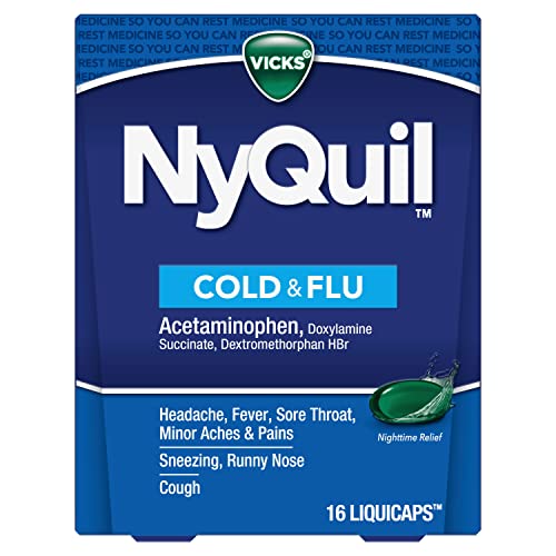 Vicks Nyquil Cold And Flu Nighttime Relief Liquid Capsules, 16 Count (Pack Of 2) #TOP5